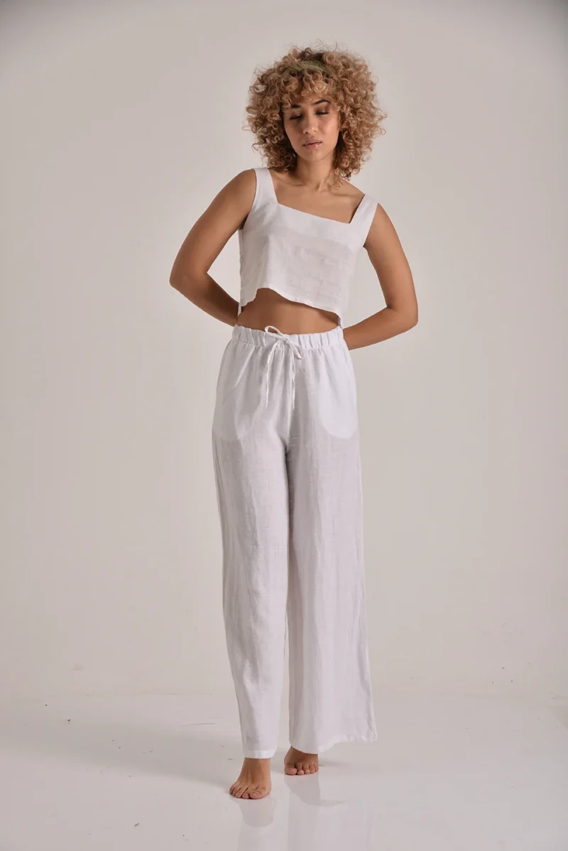 The Linen Crop Top
