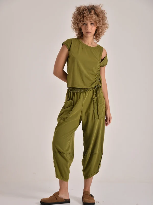 The Slit Shoulder Drawstring Tee
