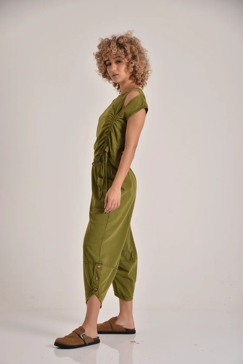 The Slit Shoulder Drawstring Tee - Image 3
